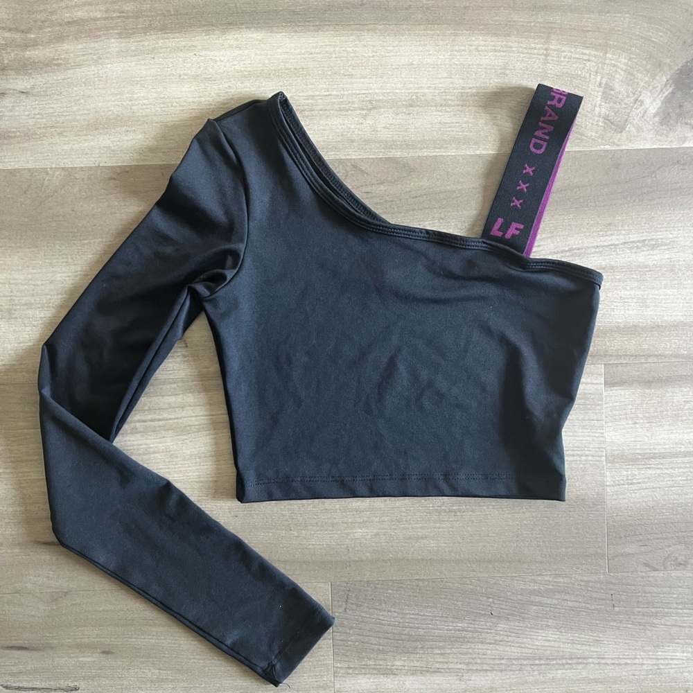 LF One Sleeve Crop Top Black XS